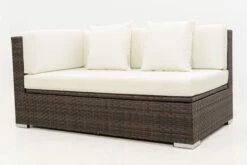 OUTFLEXX 2-Sitzer Ecksofa, Braun Marmoriert, Polyrattan, 145 X 85 X 70 Cm, Wasserfeste Kissenbox, Armlehne Re. 20 OUTFLEXX 2-Sitzer Ecksofa, Braun Marmoriert, Polyrattan, 145 X 85 X 70 Cm, Wasserfeste Kissenbox, Armlehne Re. -Garden Ease Wohnen Verkaufe 10 15734 4 BOX.jpg