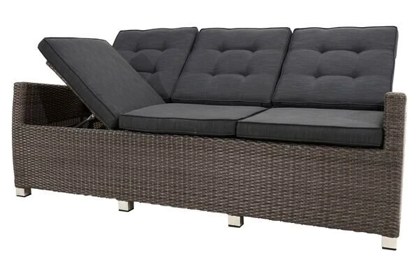 Ploß Rocking Comfort Dining / Lounge 3-Sitzer Sofa, Grau/braun-meliert, Polyrattan, 210x85x112 Cm, Verstellbar 10 Ploß Rocking Comfort Dining / Lounge 3-Sitzer Sofa, Grau/braun-meliert, Polyrattan, 210x85x112 Cm, Verstellbar – Bild 10
