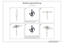 OUTFLEXX Mittelstockschirm, Hellgrau, Pulverbesch. Aluminium/Polyester PA-beschichtet, 270x150cm -Garden Ease Wohnen Verkaufe 12 18350.jpg