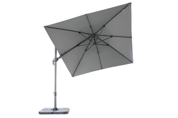 OUTFLEXX Ampelschirm, Anthrazit, Pulverbesch. Aluminium, 300x300 Cm, Inkl. Plattenständer, Twist-Funktion 16 OUTFLEXX Ampelschirm, Anthrazit, Pulverbesch. Aluminium, 300x300 Cm, Inkl. Plattenständer, Twist-Funktion – Bild 16