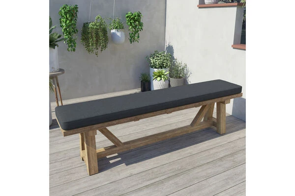 OUTFLEXX Gartenbank XXL, Natur, Recyceltes FSC®-Teakholz, 220x40cm, Rustikal Gebürstet