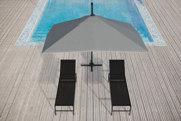 OUTFLEXX Ampelschirm, Anthrazit, Pulverbesch. Aluminium, 300x300 Cm, Inkl. Plattenständer, Twist-Funktion 6 OUTFLEXX Ampelschirm, Anthrazit, Pulverbesch. Aluminium, 300x300 Cm, Inkl. Plattenständer, Twist-Funktion – Bild 6