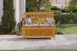 Ploß Aufbewahrungsbank, FSC-Akazie, 107 X 59 X 90 Cm, Inkl. Zinkbeschlägen