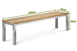 OUTFLEXX Gartenbank, Edelstahl/recyceltes FSC®-Teak, 160x40x45cm, Rustikal Gebürstet 10 OUTFLEXX Gartenbank, Edelstahl/recyceltes FSC®-Teak, 160x40x45cm, Rustikal Gebürstet -Garden Ease Wohnen Verkaufe 18316 05.jpg