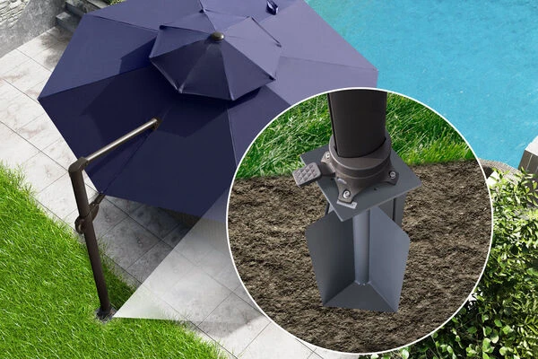 OUTFLEXX Bodenanker XL Für Ampelschirme, Anthrazit, Pulverbesch. Stahl, 28x28x60,5, Zum Einbetonieren 3 OUTFLEXX Bodenanker XL Für Ampelschirme, Anthrazit, Pulverbesch. Stahl, 28x28x60,5, Zum Einbetonieren – Bild 3