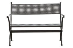 MBM Bank Romeo, Marone, Schmiedeeisen Verzinkt, Pulverbeschichtet, 2-Sitzer, 122x90x62 Cm