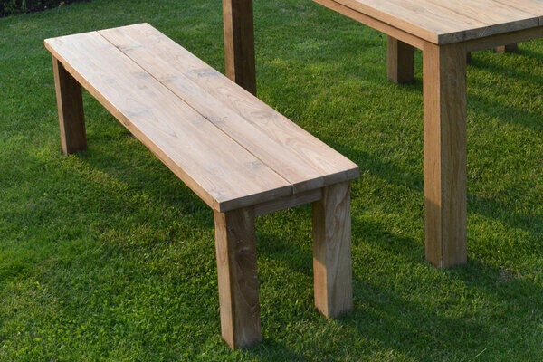 Dreisitzer Laredo Aus Gebürstetem Teakholz Von Ploß, 170x40 Cm 1 Dreisitzer Laredo Aus Gebürstetem Teakholz Von Ploß, 170x40 Cm