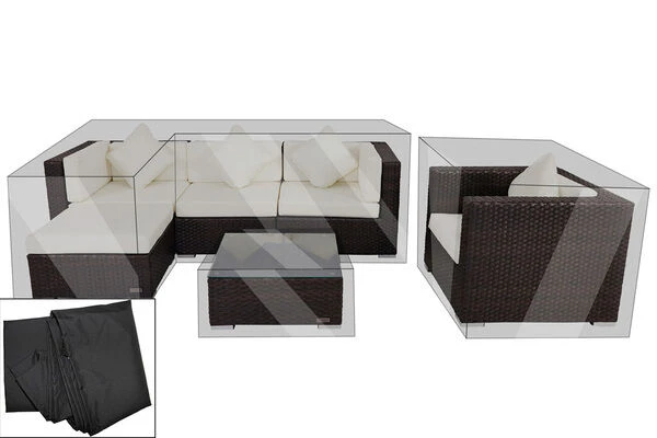 OUTFLEXX Premium Abdeckhauben Set Für Lounge TheBox-A/-D: 1077/ 1713/ 2523/ 16065, Schwarz, Wasserbeständig 1 OUTFLEXX Premium Abdeckhauben Set Für Lounge TheBox-A/-D: 1077/ 1713/ 2523/ 16065, Schwarz, Wasserbeständig