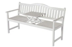 VILLANA Gartenbank, Weiß, Akazienholz, 152 X 59 X 86 Cm, 2-3 Personen, Klapptisch-Funktion -Garden Ease Wohnen Verkaufe 1 13851.jpg