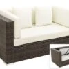 OUTFLEXX 2-Sitzer Sofa, Braun Marmoriert, Polyrattan, 152 X 85 X 70 Cm, Wasserfeste Kissenbox