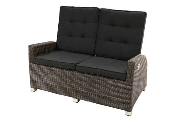 Ploß Rocking Comfort Dining / Lounge 2-Sitzer Sofa, Grau/braun-meliert, Polyrattan, 148x85x112 Cm, Verstellbar 1 Ploß Rocking Comfort Dining / Lounge 2-Sitzer Sofa, Grau/braun-meliert, Polyrattan, 148x85x112 Cm, Verstellbar