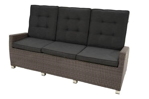 Ploß Rocking Comfort Dining / Lounge 3-Sitzer Sofa, Grau/braun-meliert, Polyrattan, 210x85x112 Cm, Verstellbar 1 Ploß Rocking Comfort Dining / Lounge 3-Sitzer Sofa, Grau/braun-meliert, Polyrattan, 210x85x112 Cm, Verstellbar