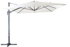 OUTFLEXX Ampelschirm, Anthrazit/creme, Pulverbesch. Aluminium, 400x300cm, Inkl. Plattenständer