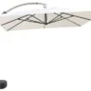 OUTFLEXX Luxus Ampelschirm, Anthrazit/creme, Edelstahl/Aluminium, 350x350cm, Inkl. Schirmständer Und Schutzhülle