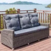 OUTFLEXX Dining 3-Sitzer Sofa, Grau, Polyrattan, 210 X 83 X 110 Cm, Mehrfach Verstellbar