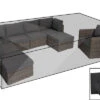 OUTFLEXX Premium Abdeckhaube, Für Lounge, Z.B. 18365-BOX, Schwarz, 310x180x68 Cm, Wasserbeständig
