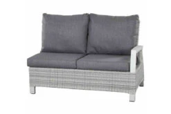 SIENA GARDEN Corido 2-Sitzer Sofa, Ice Grey, Alu / Gardino®-Geflecht, 136x83x88 Cm, Armlehne Links