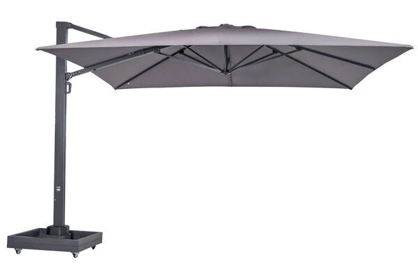 OUTFLEXX Ultimate L Ampelschirm, Anthrazit/grau, Alu/Spuncrylic®, 400x400cm, Inkl. Befüllbarem Schirmständer 1 OUTFLEXX Ultimate L Ampelschirm, Anthrazit/grau, Alu/Spuncrylic®, 400x400cm, Inkl. Befüllbarem Schirmständer
