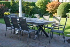 HARTMAN Sondermodell Xanadu / Raffaelo Sitzgruppe, Xerix/anthrazit, Alu/Glaskeramik, 8 Stapelsessel, 220/280x100cm