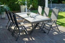 HARTMAN Sondermodell Xanadu / Aruba Set, Xerix/anthrazit, Alu/Glaskeramik, 6 Multipos, 220/280x100cm