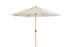 DOPPLER Alu Wood Mittelstockschirm, Natur, Alu/Polyester, 350cm, Mit Kurbel, Holzoptik