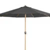 DOPPLER Alu Wood Mittelstockschirm, Anthrazit, Alu/Polyester, 350cm, Mit Kurbel, Holzoptik