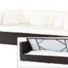 OUTFLEXX 3-Sitzer Sofa, Braun, Polyrattan,210x85x70cm, Inkl. Polster + Wasserfeste Kissenbox