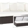 OUTFLEXX 2-Sitzer Ecksofa, Braun, Polyrattan, 145x85x70cm, Armlehne Li, Inkl. Kissen, Wasserfeste Kissenbox