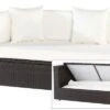 OUTFLEXX 2-Sitzer Ecksofa, Braun, Polyrattan, 145x85x70cm, Armlehne Re, Inkl. Kissen, Wasserfeste Kissenbox