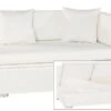 OUTFLEXX 2-Sitzer Ecksofa, Weiß, Polyrattan, 145x85x70cm, Armlehne Li, Inkl. Polster, Wasserfeste Kissenbox