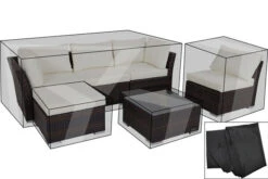 OUTFLEXX Premium Abdeckhaube Für Sofaset 7759-BOX (bis Version 2016, 4tlg. Gestellt), Schwarz, Wasserbeständig