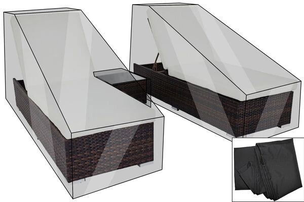 OUTFLEXX Premium Abdeckhauben-Set Für Liegen-Set 7761 (2 Liegen à 200x70x30cm), Schwarz, Wasserbeständig 1 OUTFLEXX Premium Abdeckhauben-Set Für Liegen-Set 7761 (2 Liegen à 200x70x30cm), Schwarz, Wasserbeständig