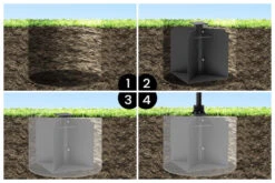 OUTFLEXX Bodenanker XXL Für Ampelschirme, Anthrazit, Pulverbesch. Stahl, 50x50x63 Cm, Zum Einbetonieren -Garden Ease Wohnen Verkaufe 21594 02.jpg