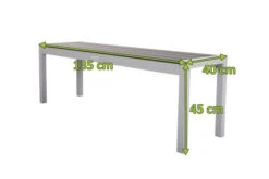 VILLANA Bank, Silber, Alu/Holzimitat, 135x40x45 Cm, Für Bis Zu 3 Personen 9 VILLANA Bank, Silber, Alu/Holzimitat, 135x40x45 Cm, Für Bis Zu 3 Personen -Garden Ease Wohnen Verkaufe 21645 mass.jpg