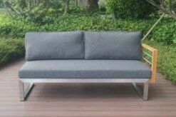OUTFLEXX 2-Sitzer Sofa, Natur / Grau, FSC-Teak / Edelstahl / Olefin, 165x74x64 Cm, Armlehne Links 9 OUTFLEXX 2-Sitzer Sofa, Natur / Grau, FSC-Teak / Edelstahl / Olefin, 165x74x64 Cm, Armlehne Links -Garden Ease Wohnen Verkaufe 21650 2.JPG