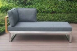 OUTFLEXX Lounger, Natur / Grau, FSC-Teak / Edelstahl / Olefin, 165x74x64 Cm, Armlehne Beidseitig Montierbar -Garden Ease Wohnen Verkaufe 21652 3.JPG