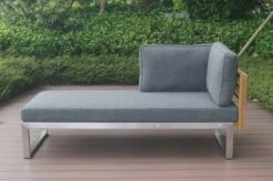 OUTFLEXX Lounger, Natur / Grau, FSC-Teak / Edelstahl / Olefin, 165x74x64 Cm, Armlehne Beidseitig Montierbar -Garden Ease Wohnen Verkaufe 21652 6.JPG