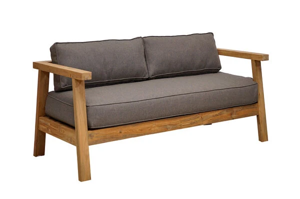 OUTFLEXX Hamim 2-Sitzer, Natur/grau, Teak/Olefin, 190 X 80 X 60 Cm, Recycled Teak 1 OUTFLEXX Hamim 2-Sitzer, Natur/grau, Teak/Olefin, 190 X 80 X 60 Cm, Recycled Teak