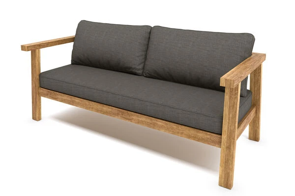 OUTFLEXX Hamim 2-Sitzer, Natur/grau, Teak/Olefin, 190 X 80 X 60 Cm, Recycled Teak 2 OUTFLEXX Hamim 2-Sitzer, Natur/grau, Teak/Olefin, 190 X 80 X 60 Cm, Recycled Teak – Bild 2