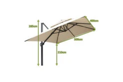 OUTFLEXX Ampelschirm, Anthrazit/creme, Aluminium/Polyester, 300x400cm, Rechteckig -Garden Ease Wohnen Verkaufe 21788 5.jpg