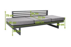 STERN Holly Dining-Bank/Liege, Anthrazit, Aluminium, 216x80x73 Cm, Inkl. Polster Grau Meliert -Garden Ease Wohnen Verkaufe 21890 5.jpg