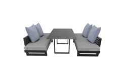 STERN Holly Dining-Bank/Liege, Anthrazit, Aluminium, 216x80x73 Cm, Inkl. Polster Grau Meliert -Garden Ease Wohnen Verkaufe 21890 6.jpg