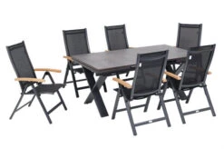 OUTFLEXX Esstischgarnitur, OUTFLEXX® Anthrazit Matt, Alu /HPL / Teak, Tisch 180/280x100cm, 6 Multipositionssessel 35 OUTFLEXX Esstischgarnitur, OUTFLEXX® Anthrazit Matt, Alu /HPL / Teak, Tisch 180/280x100cm, 6 Multipositionssessel -Garden Ease Wohnen Verkaufe 22146 18.jpg