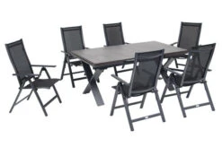 OUTFLEXX Esstischgarnitur, OUTFLEXX® Anthrazit Matt, Alu / HPL / Textil, Tisch 180/280x100cm, 6 Multipositionssessel -Garden Ease Wohnen Verkaufe 22155 19.jpg
