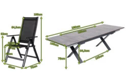 OUTFLEXX Esstischgarnitur, OUTFLEXX® Anthrazit Matt, Alu / HPL / Textil, Tisch 180/280x100cm, 6 Multipositionssessel -Garden Ease Wohnen Verkaufe 22155 5.jpg