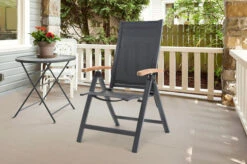 OUTFLEXX Esstischgarnitur, OUTFLEXX® Anthrazit Matt, Alu / Teak / Textil, Tisch 180/240x100cm, 6 Multipositionssessel -Garden Ease Wohnen Verkaufe 22185 3.jpg