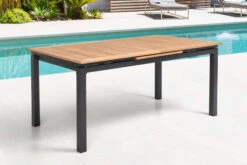 OUTFLEXX Esstischgarnitur, OUTFLEXX® Anthrazit Matt, Alu / Teak / Textil, Tisch 180/240x100cm, 6 Multipositionssessel -Garden Ease Wohnen Verkaufe 22185 4.jpg