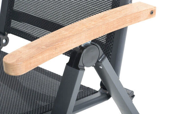 OUTFLEXX Esstischgarnitur, OUTFLEXX® Anthrazit Matt, Alu / Teak / Textil, Esstisch Ø 150 Cm, 5 Multipositionssessel 11 OUTFLEXX Esstischgarnitur, OUTFLEXX® Anthrazit Matt, Alu / Teak / Textil, Esstisch Ø 150 Cm, 5 Multipositionssessel – Bild 11