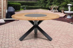 OUTFLEXX Esstischgarnitur, OUTFLEXX® Anthrazit Matt, Alu / Teak / Textil, Esstisch Ø 150 Cm, 5 Multipositionssessel 17 OUTFLEXX Esstischgarnitur, OUTFLEXX® Anthrazit Matt, Alu / Teak / Textil, Esstisch Ø 150 Cm, 5 Multipositionssessel -Garden Ease Wohnen Verkaufe 22200 4.jpg