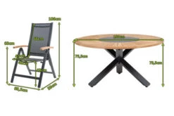 OUTFLEXX Esstischgarnitur, OUTFLEXX® Anthrazit Matt, Alu / Teak / Textil, Esstisch Ø 150 Cm, 5 Multipositionssessel 18 OUTFLEXX Esstischgarnitur, OUTFLEXX® Anthrazit Matt, Alu / Teak / Textil, Esstisch Ø 150 Cm, 5 Multipositionssessel -Garden Ease Wohnen Verkaufe 22200 5.jpg